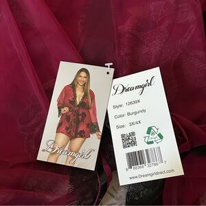 Dreamgirl Deep Red Lace Robe